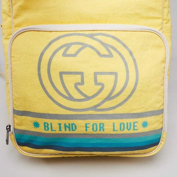 Gucci Yellow Nylon Blind For Love Backpack Bag - Picture 3 of 12